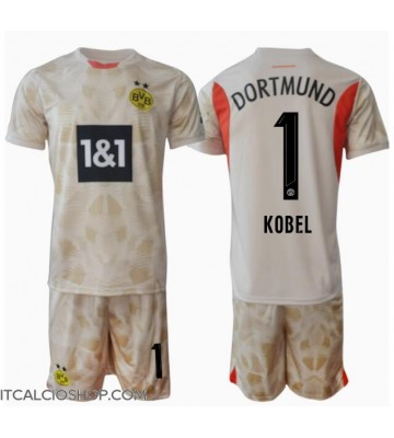 Borussia Dortmund Gregor Kobel #1 Portiere Prima Maglia Bambino 2024-25 Manica Corta (+ Pantaloni corti)